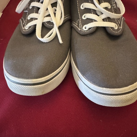 VANS Atwood Low Top Pewter Dark Gray Canvas Women Skate Shoe Sneaker Size 7 EUC - Picture 2 of 15
